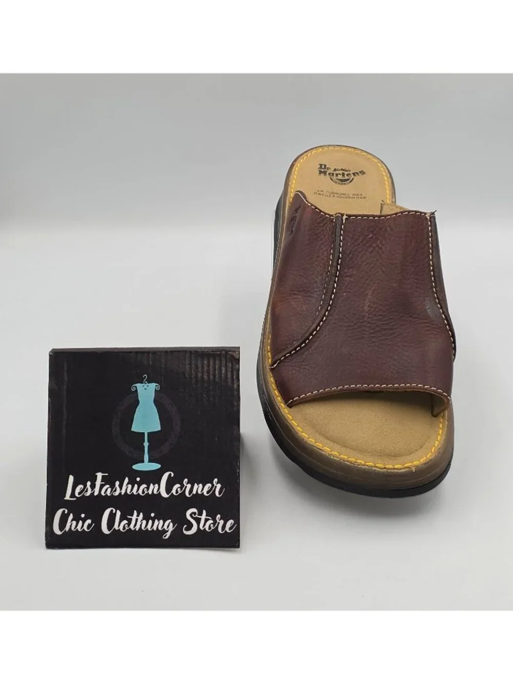VTG Dr. Martens Men's Brown Leather Air-Cushioned Slide Mules Sandals Sz 8 3830